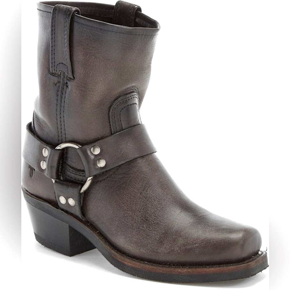 FRYE Harness 8R Charcoal Biker Moto Motorcycle Short Ankle Bootie Boots. Size 9